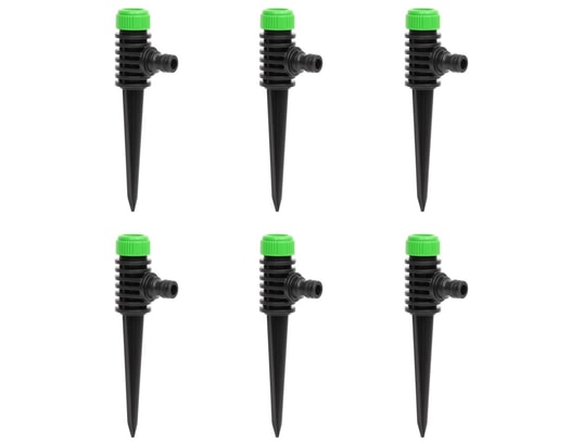 VIDAXL - Arroseurs rotatifs 6 pcs vert et noir 3x6x19,5 cm abs et pp