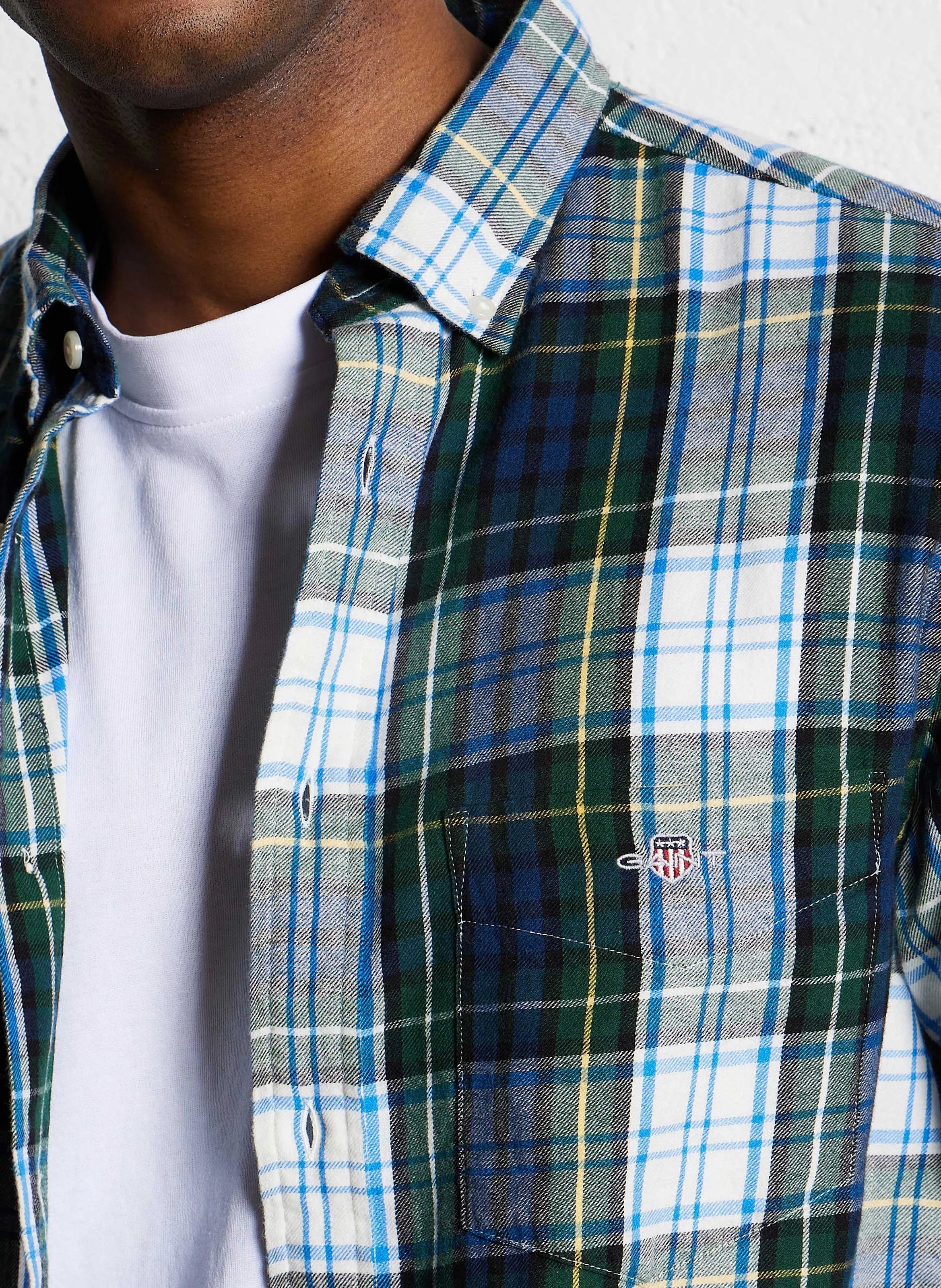 Chemise droite en coton imprimé | Vert