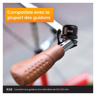 Sonnette R2B Compatible avec Apple AirTag Traceur GPS pour Vélo Noir
