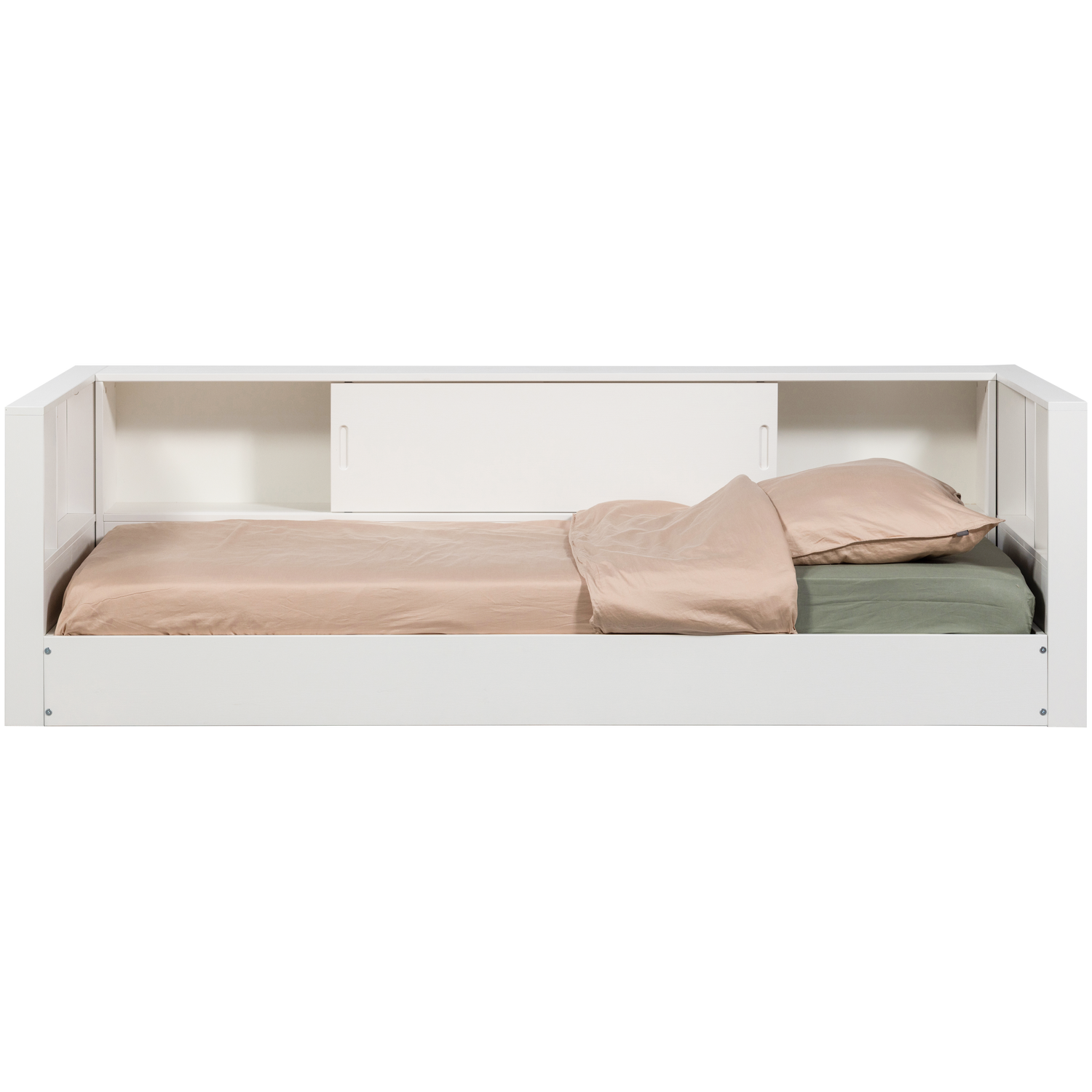 WOOOD Carter Bedbank - Grenenhout - Wit - 90x200