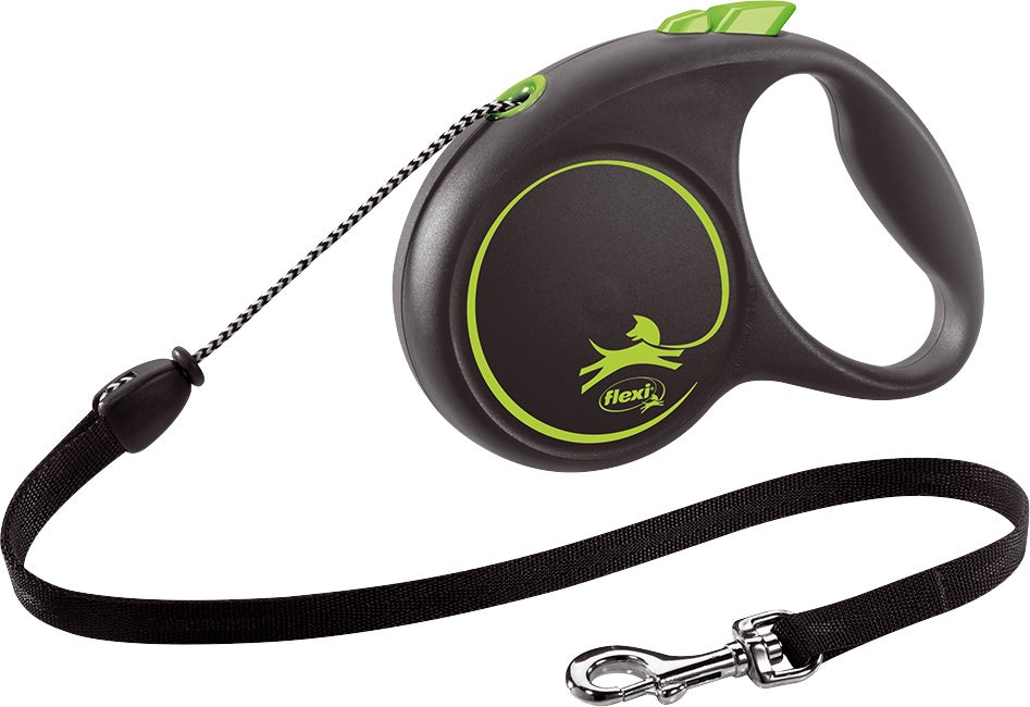 Flexi hondenriem rollijn Black Design koord M groen 5 m