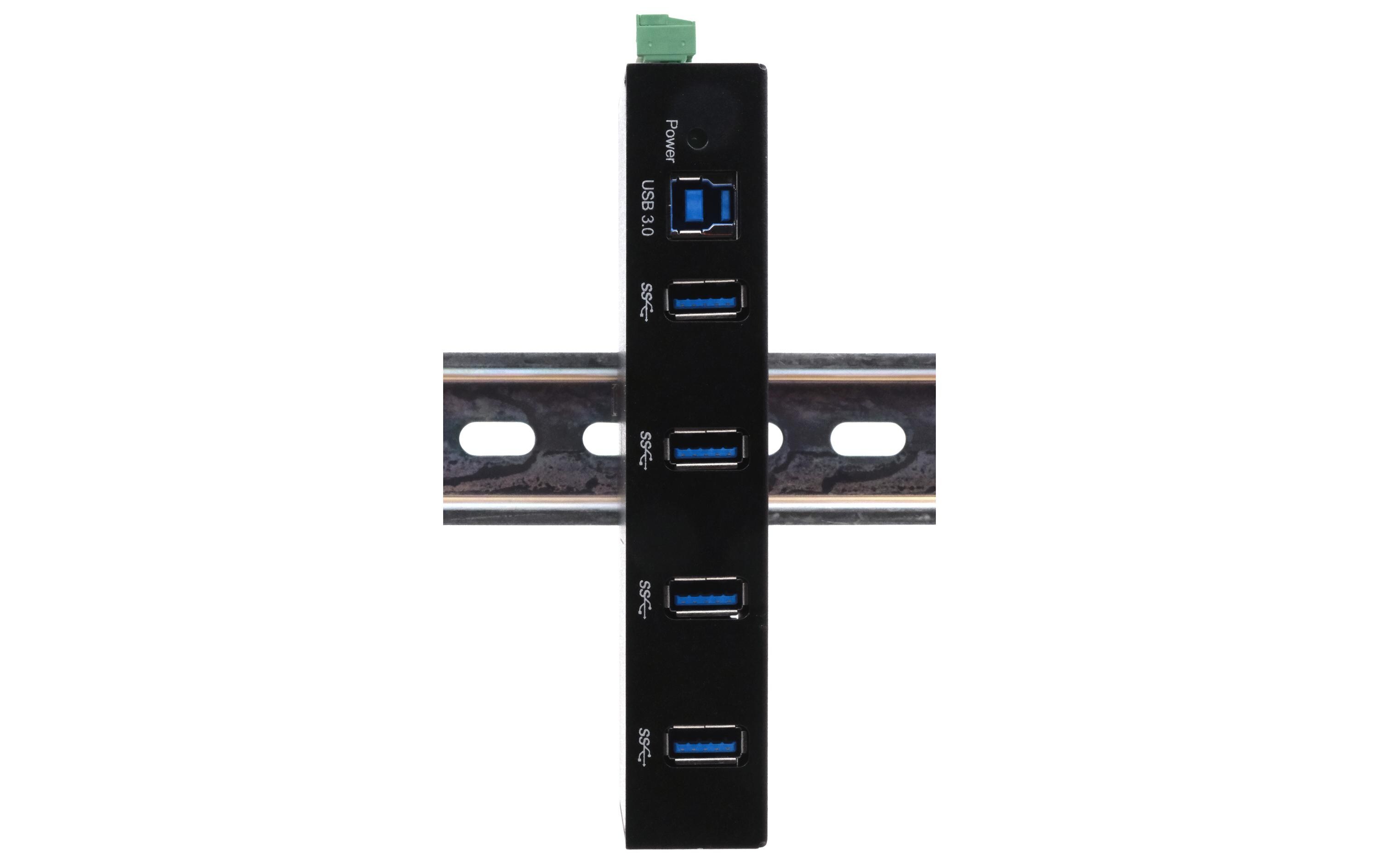 USB-Hub EX-11234HMS4-Port USB 3.0 HUB für Tisch, Wand- und DIN-Rail Montage