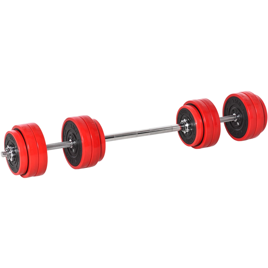 HOMCOM Hantel-Set 2-in-1 Verstellbare Hantel Rot
