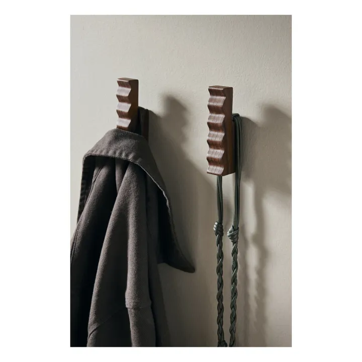 Ferm Living Patères Unda - Set de 2 | Marron