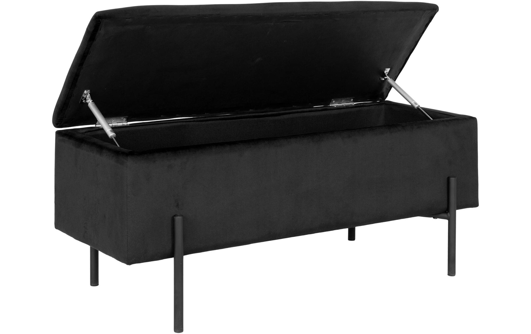 Sitztruhe Watford 36.5 x 95 x 46 cm, Schwarz<br>Sitzbank mit Stauraum