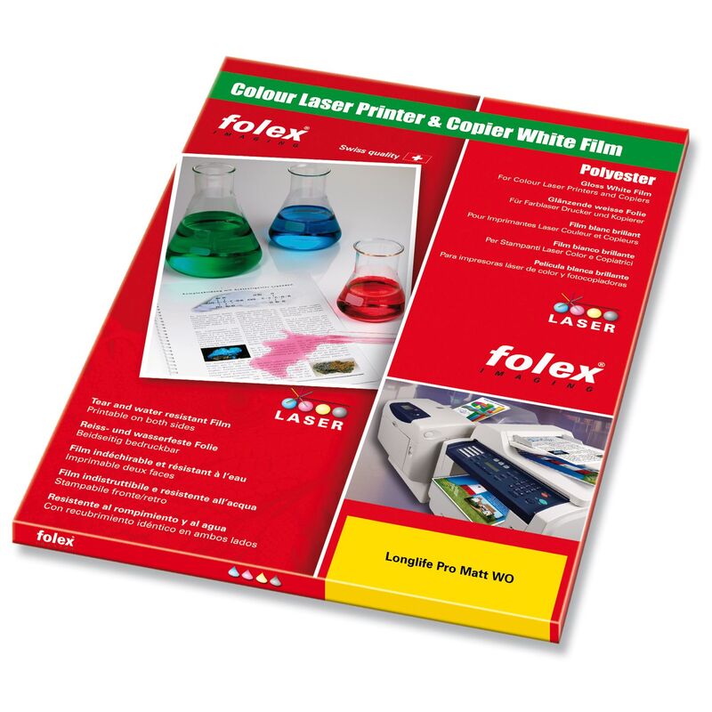 Folex Farblaserfolie Longlife Pro Matt WO, 100 Stück, A4