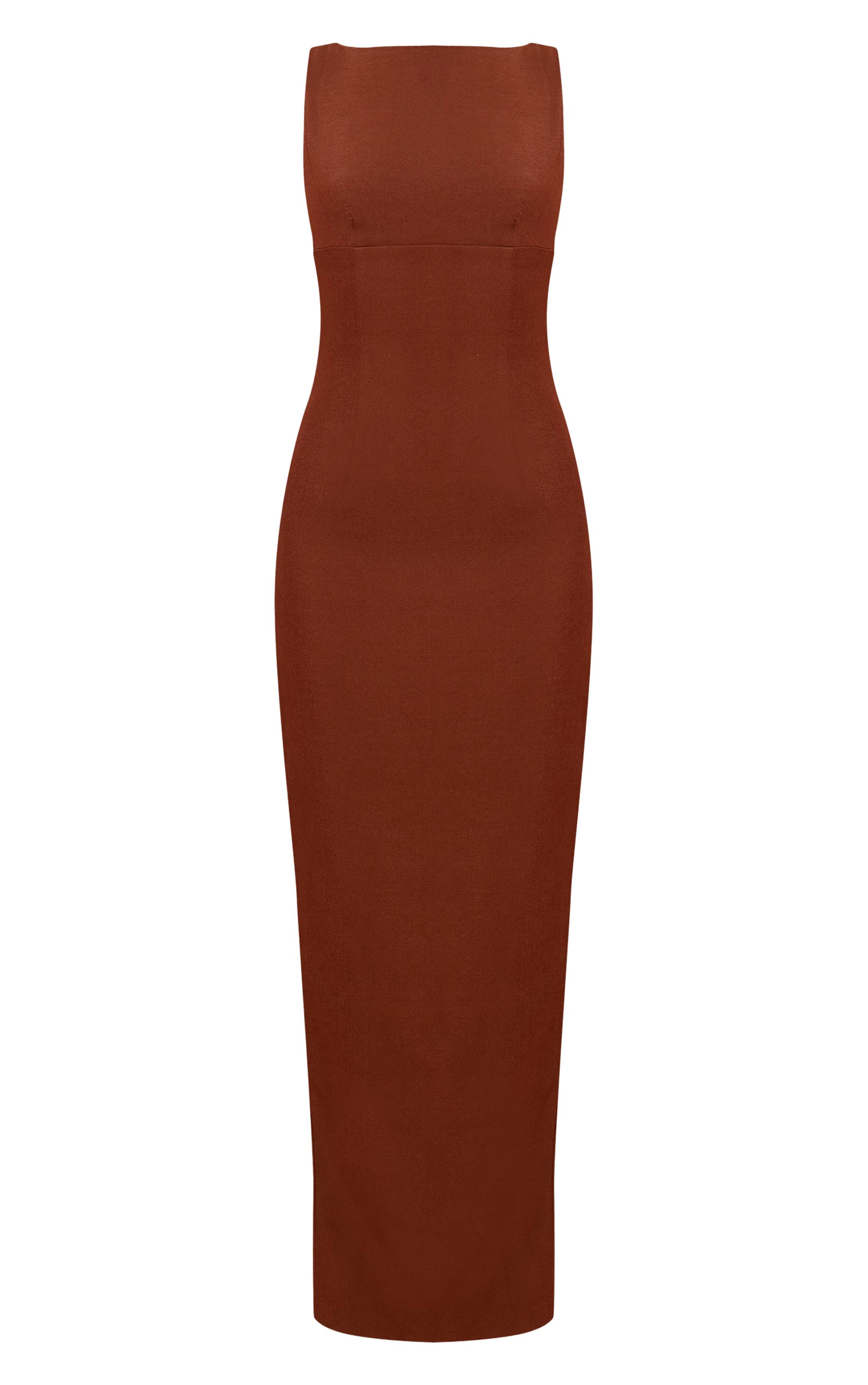 Chocolat Robe Longue Dos Échancré Premium