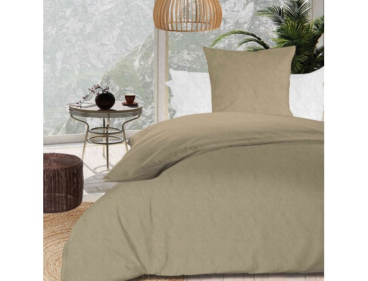 SOLEIL D OCRE - Parure de lit housse de couette Parure de lit unie bohème lin 240x220 cm