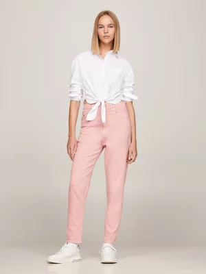 Camisa cropped de modelagem relaxada com amarração frontal