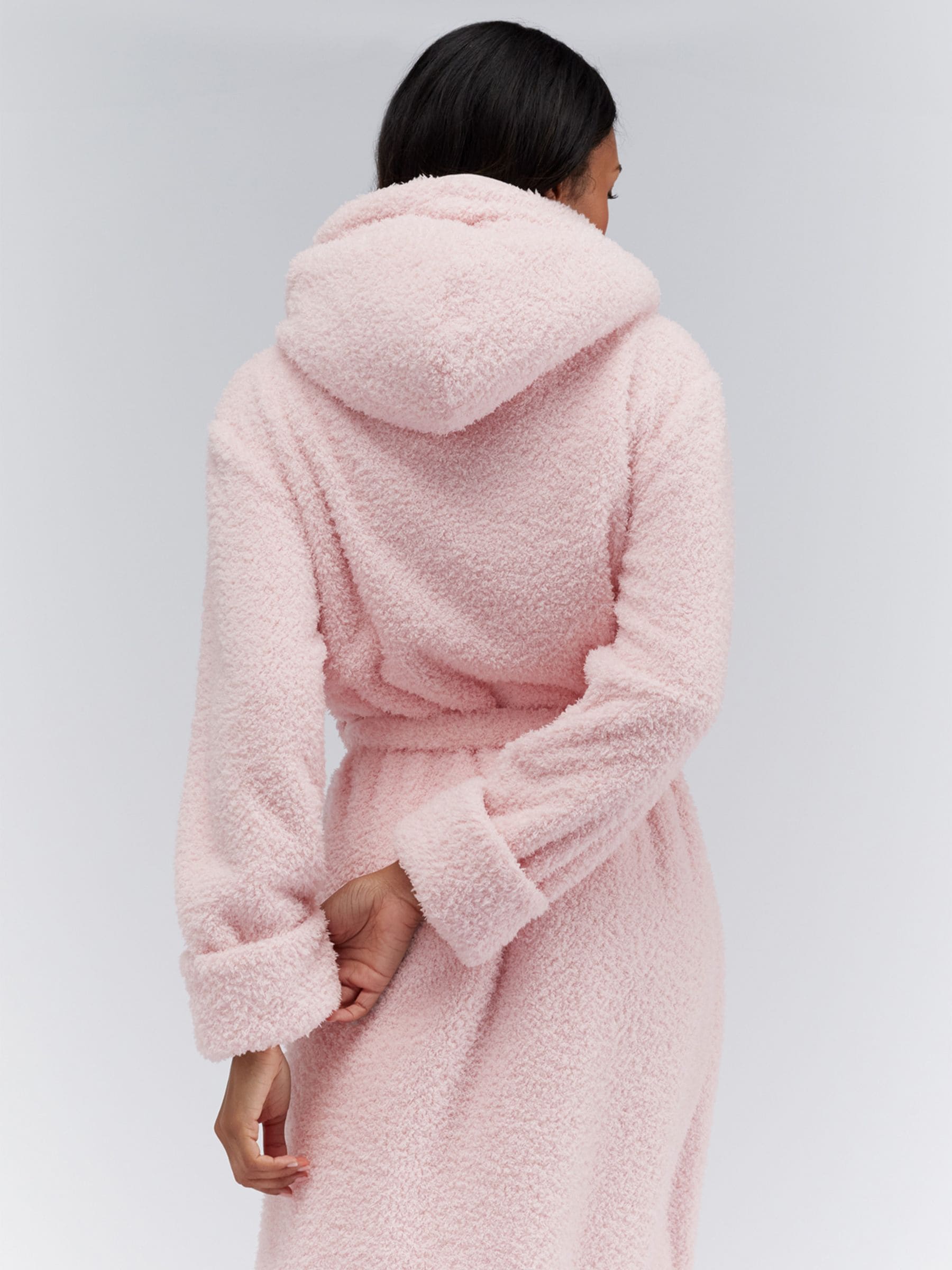Boux Avenue Pink Fluffy Boucle Long Dressing Gown