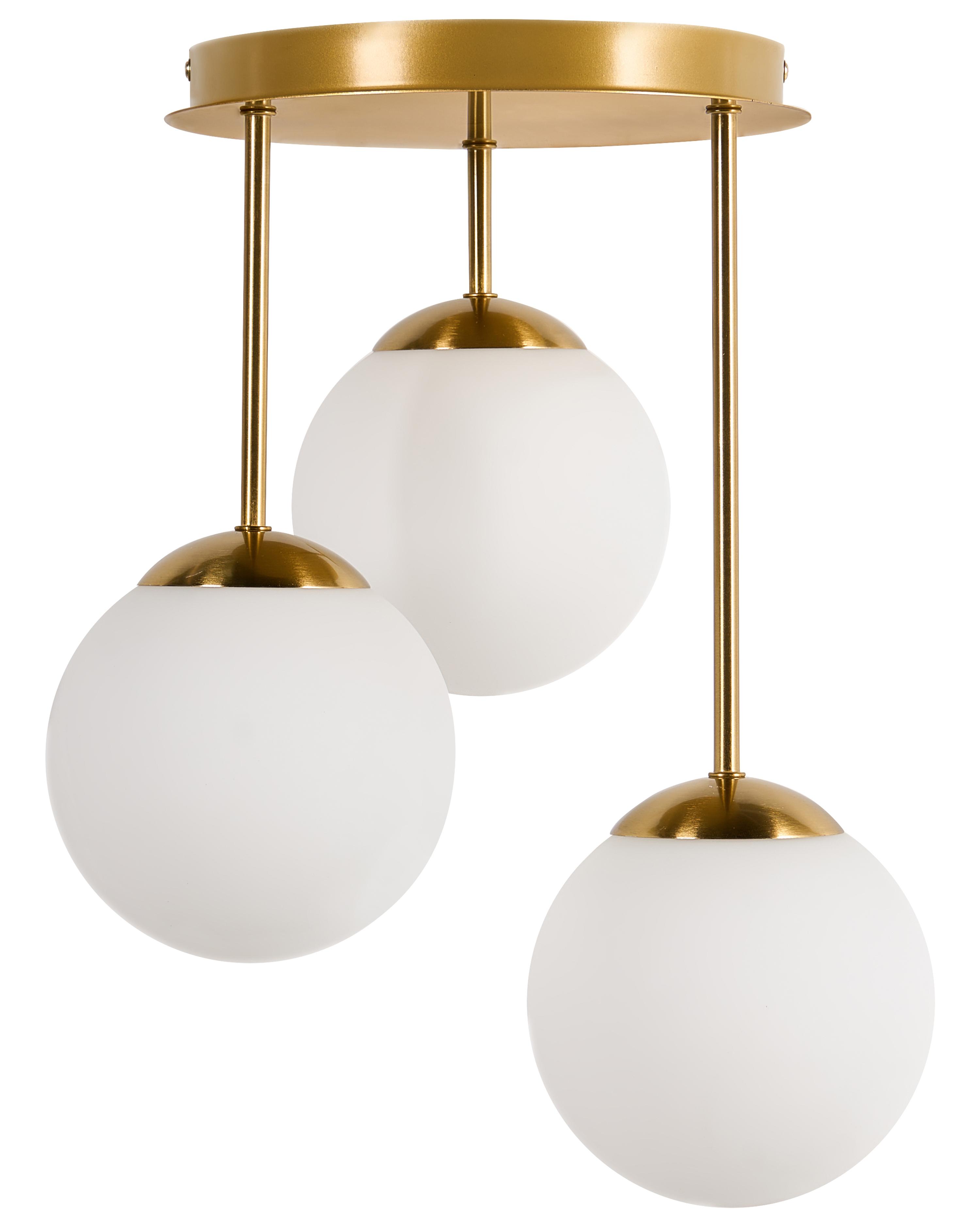 3-lichts hanglamp RIANA Glas Metaal Messing