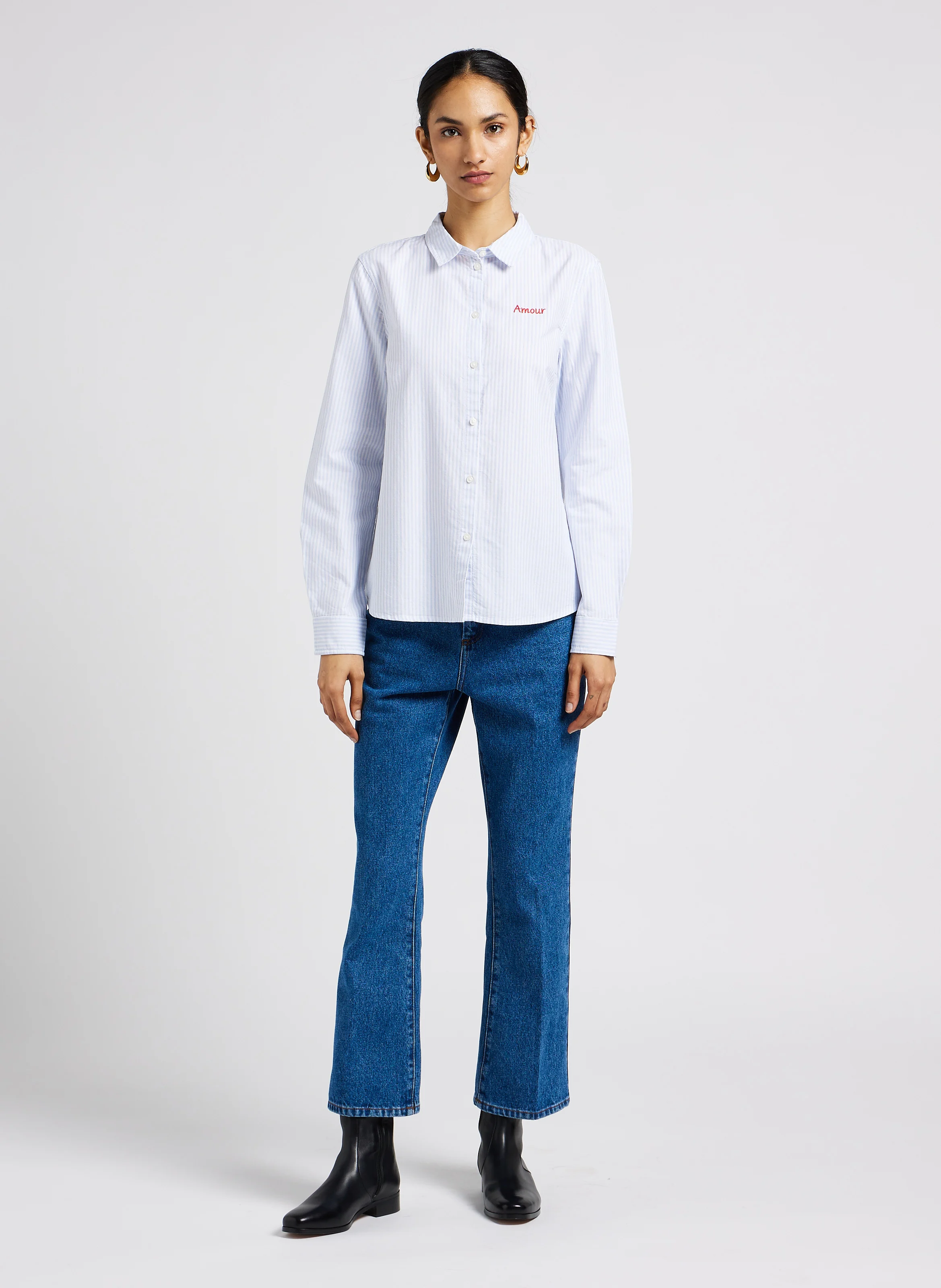 FRANCISCO - Jean flare en coton | Bleu