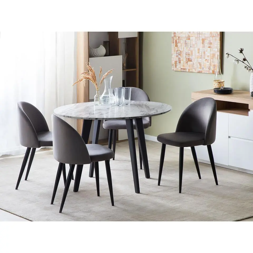 MOSBY - Ronde eettafel - Grijs - 110 cm - MDF