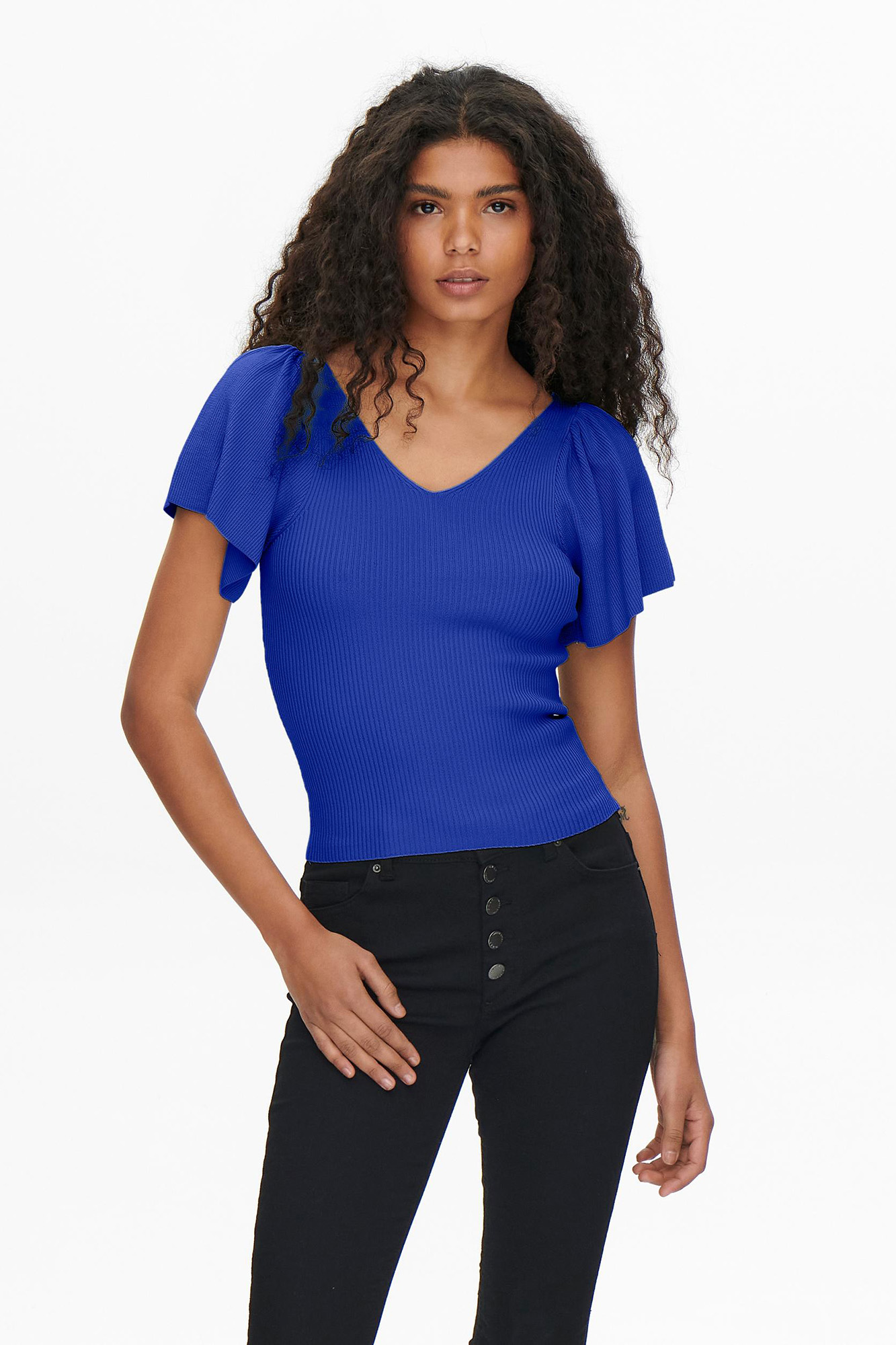 Blusa de manga curta com amarração