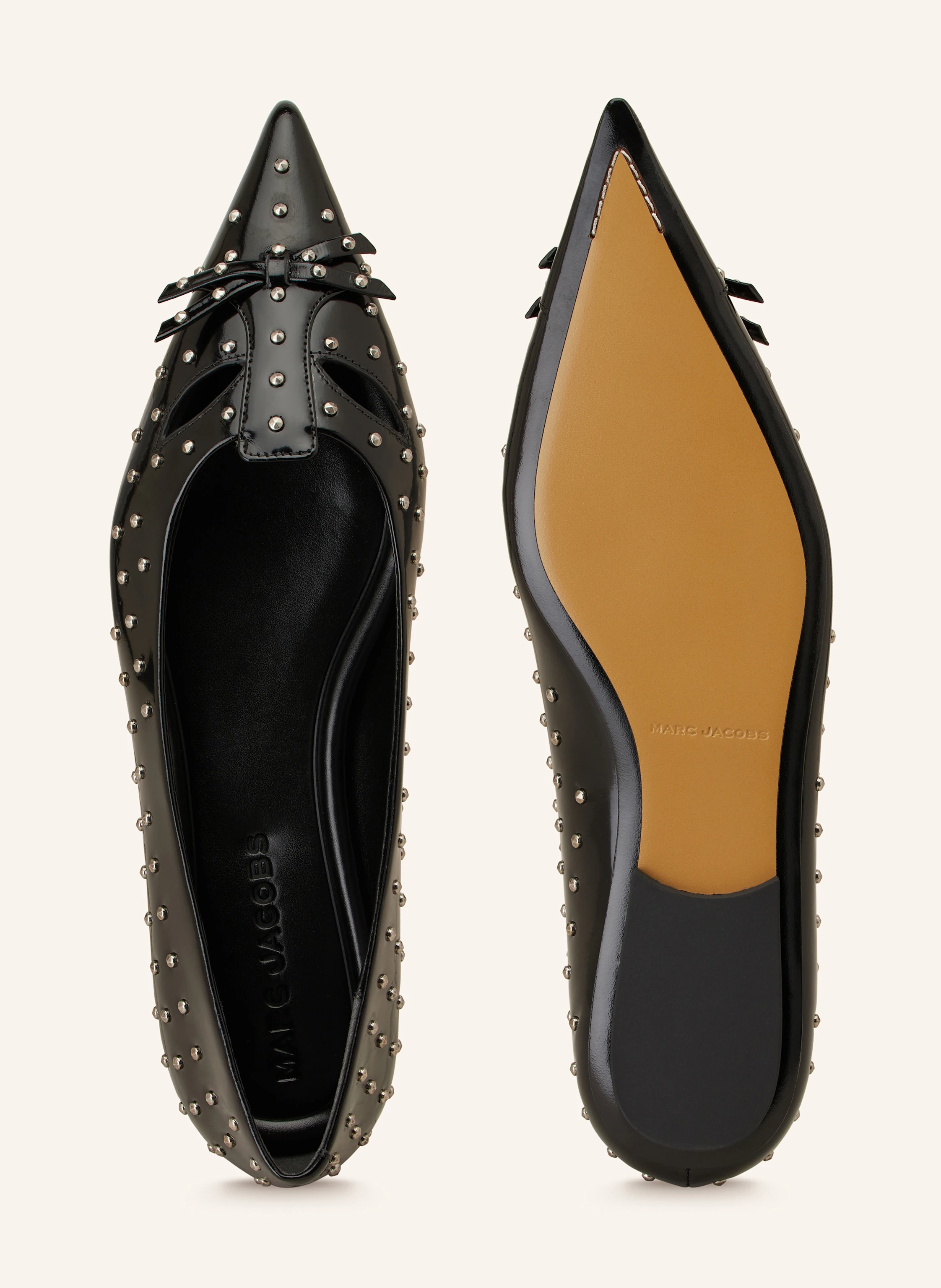 MARC JACOBS Lack-Ballerinas THE CAT mit Nieten und Cut-outs