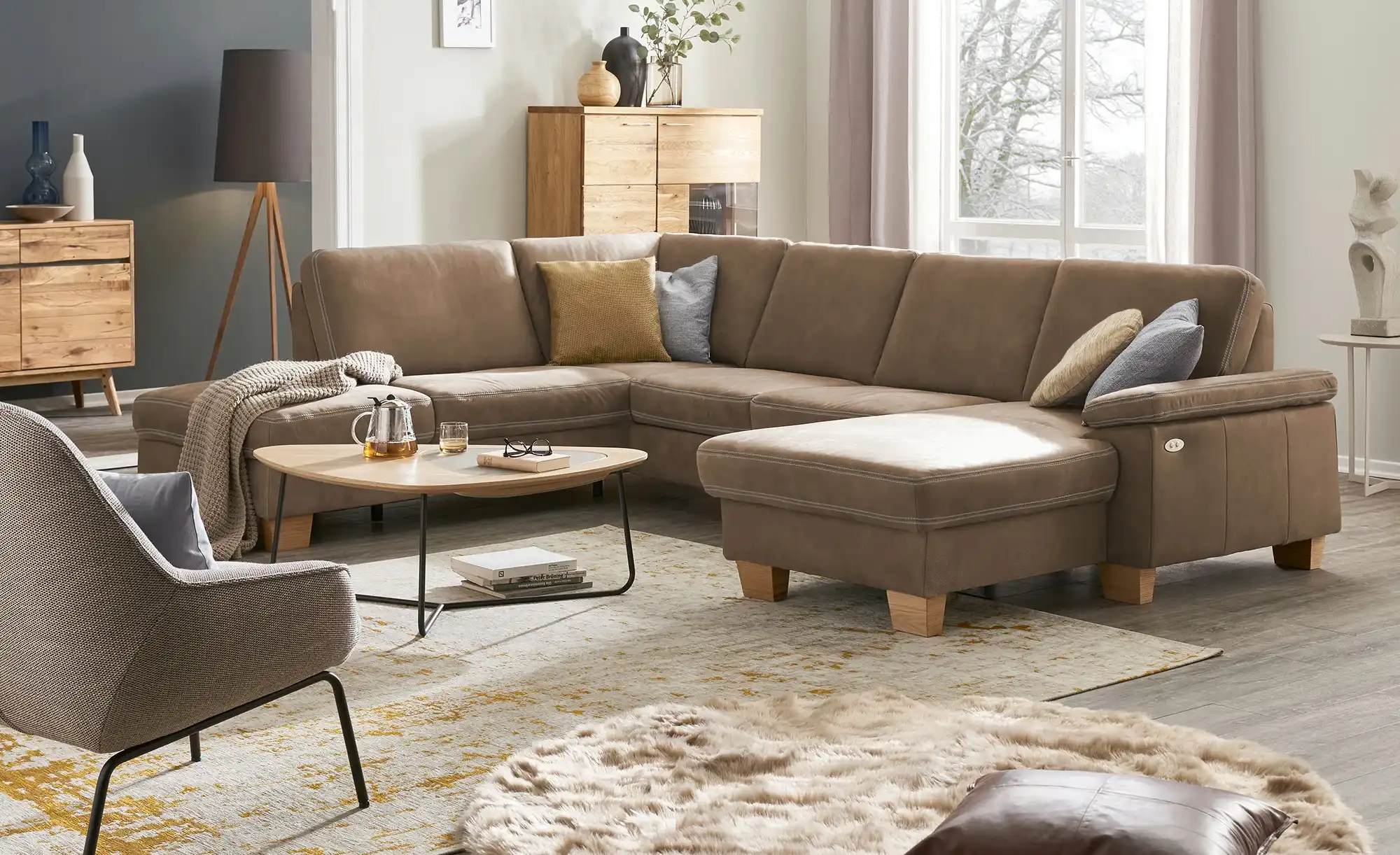 meinSofa Wohnlandschaft Leder Samu