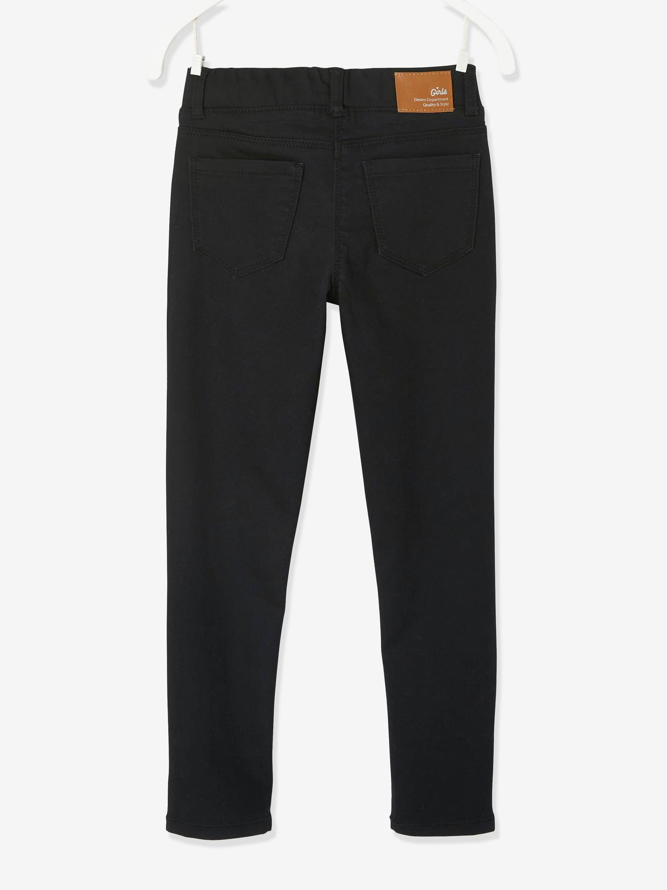 Jeggings indestrutíveis para meninas. Pretas lisas.