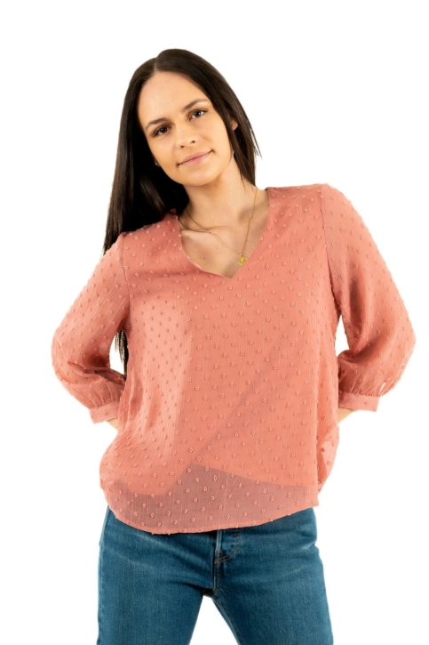 tee shirt manches longues Veromoda evi rose
