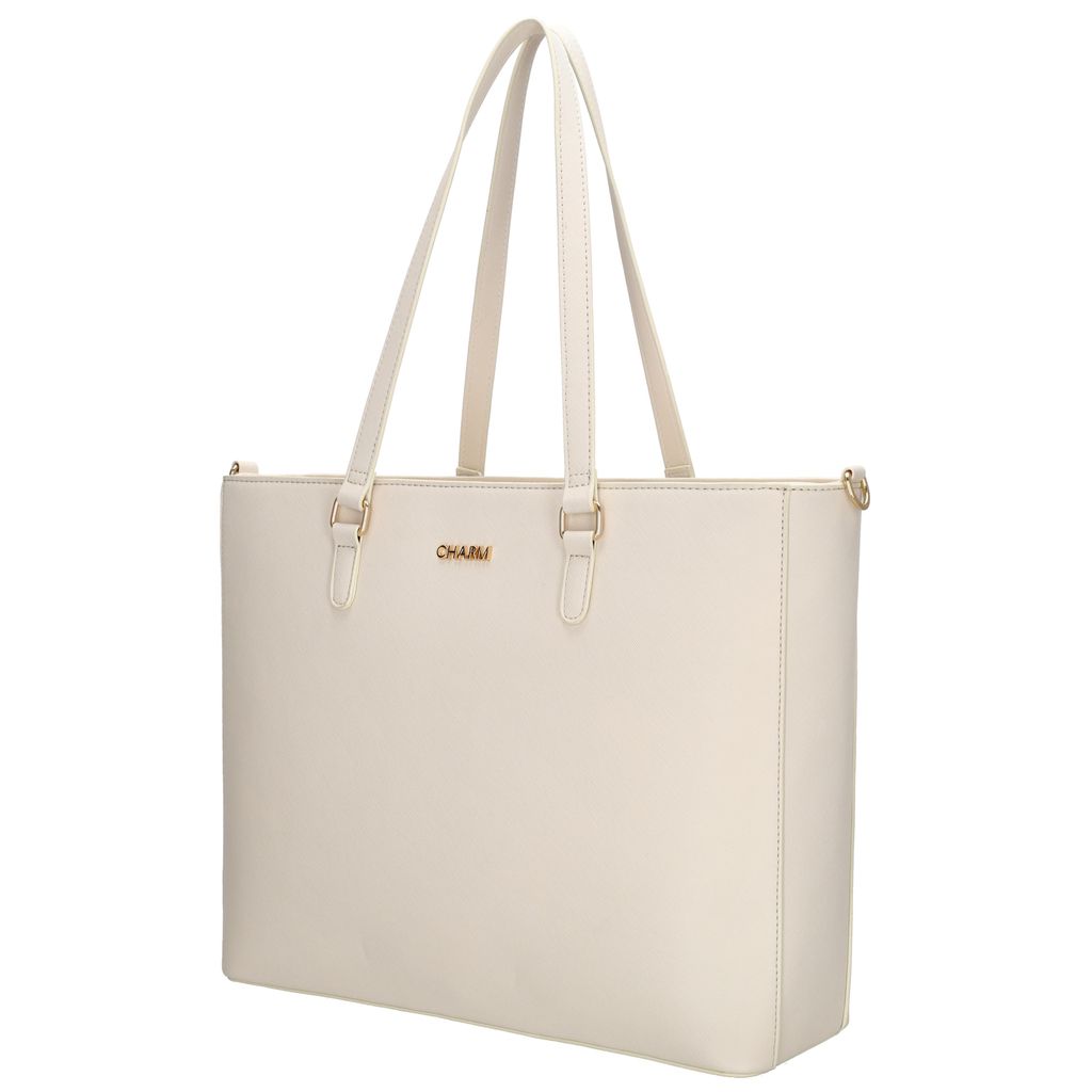 Charm London Birmingham Shopper 15,6 Inch Crème