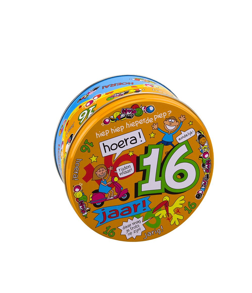 Snoeptrommel 16 Jaar 14cm