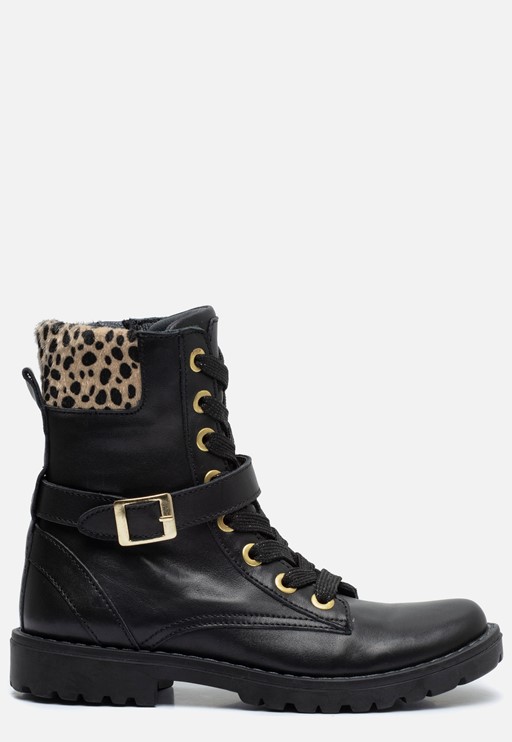 Muyters Veterboots zwart Leer 32610