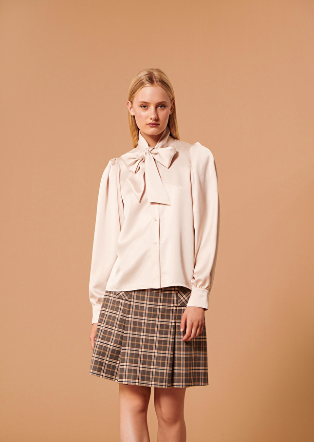 Chemise Candyaécrue en satin fluide