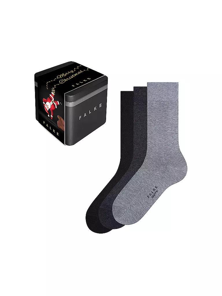 FALKE Socken 3er Pkg HAPPY GIFTBOX sortiment grau