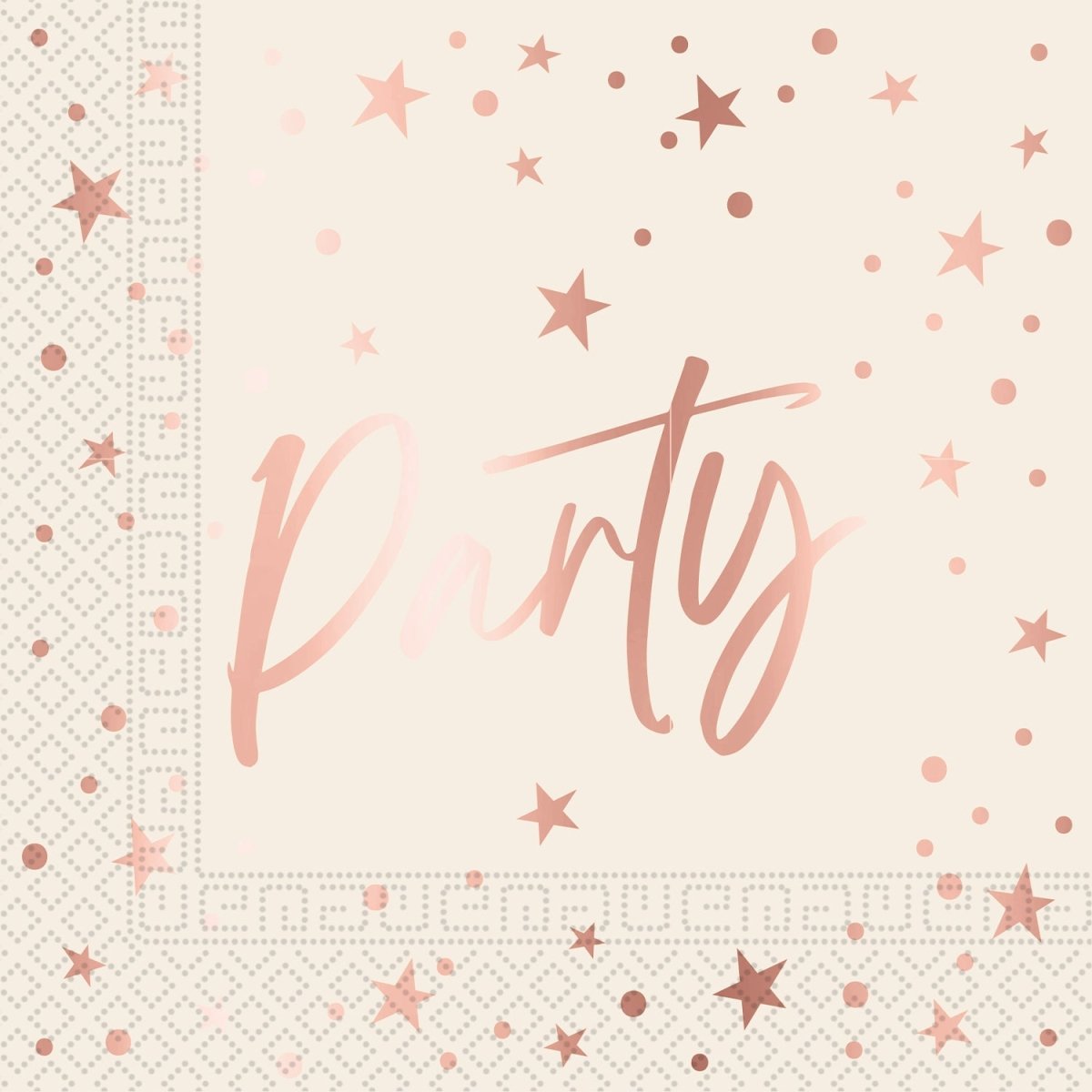 Party Servetten Rose Goud 33cm 20st