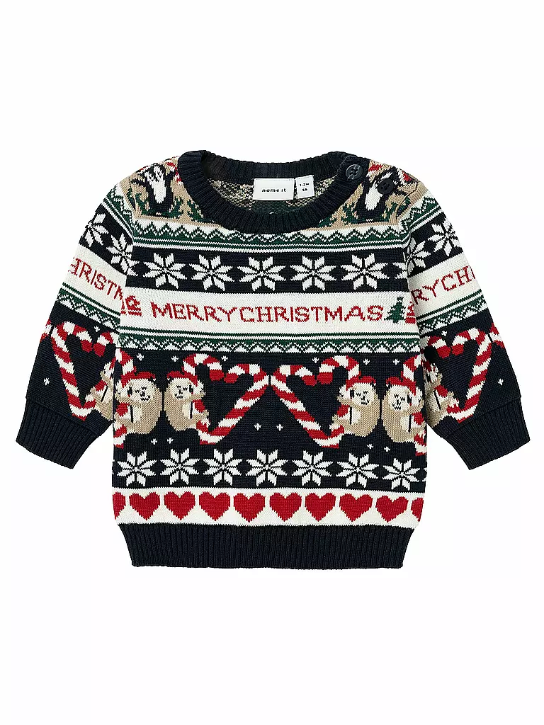 NAME IT Baby Pullover NBNRILLE dunkelblau