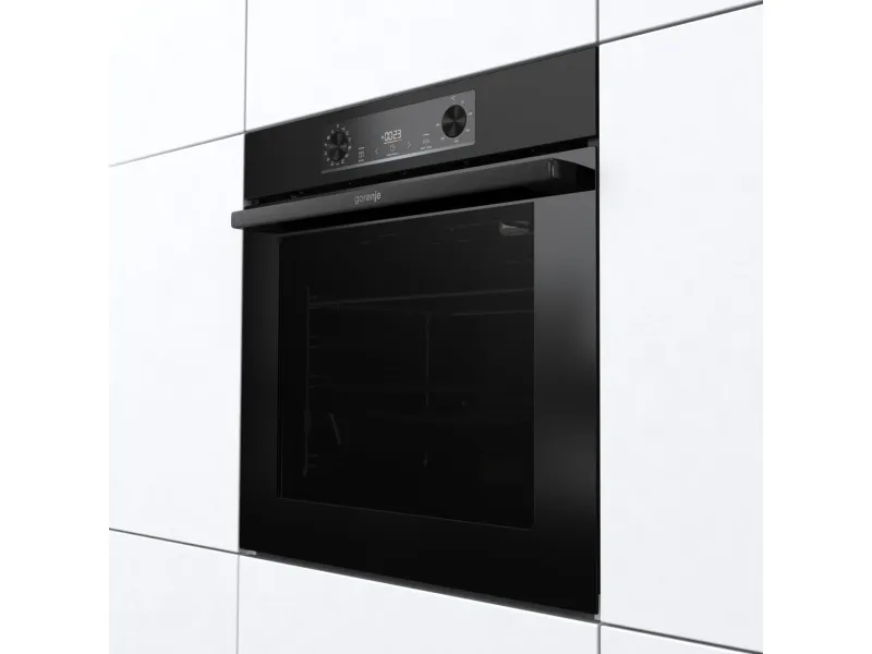 Gorenje Essential BOS6737E06B - Ovn - med dampfunktion - til indbygning - niche - bredde: 56 cm - dybde: 55 cm - højde: 59 cm - med selv-rengøring - Klasse A - sort