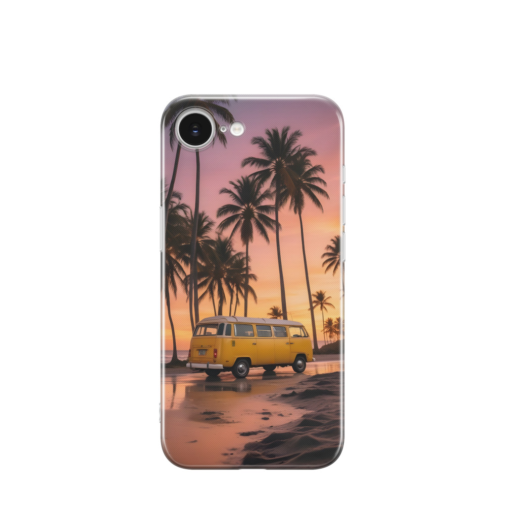 iPhone 16e Gummi Hülle Sommer Urlaub - Lila-Violett