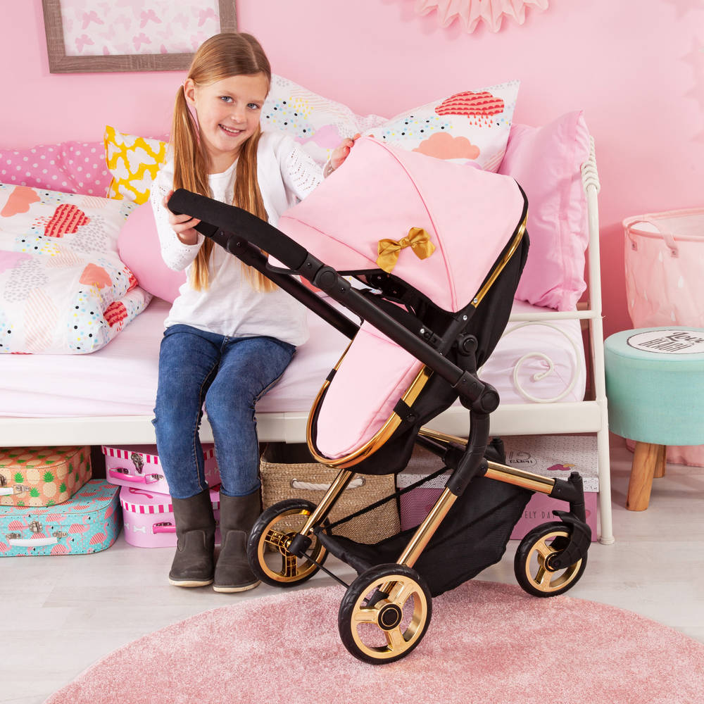 Bayer luxe gouden poppenwagen