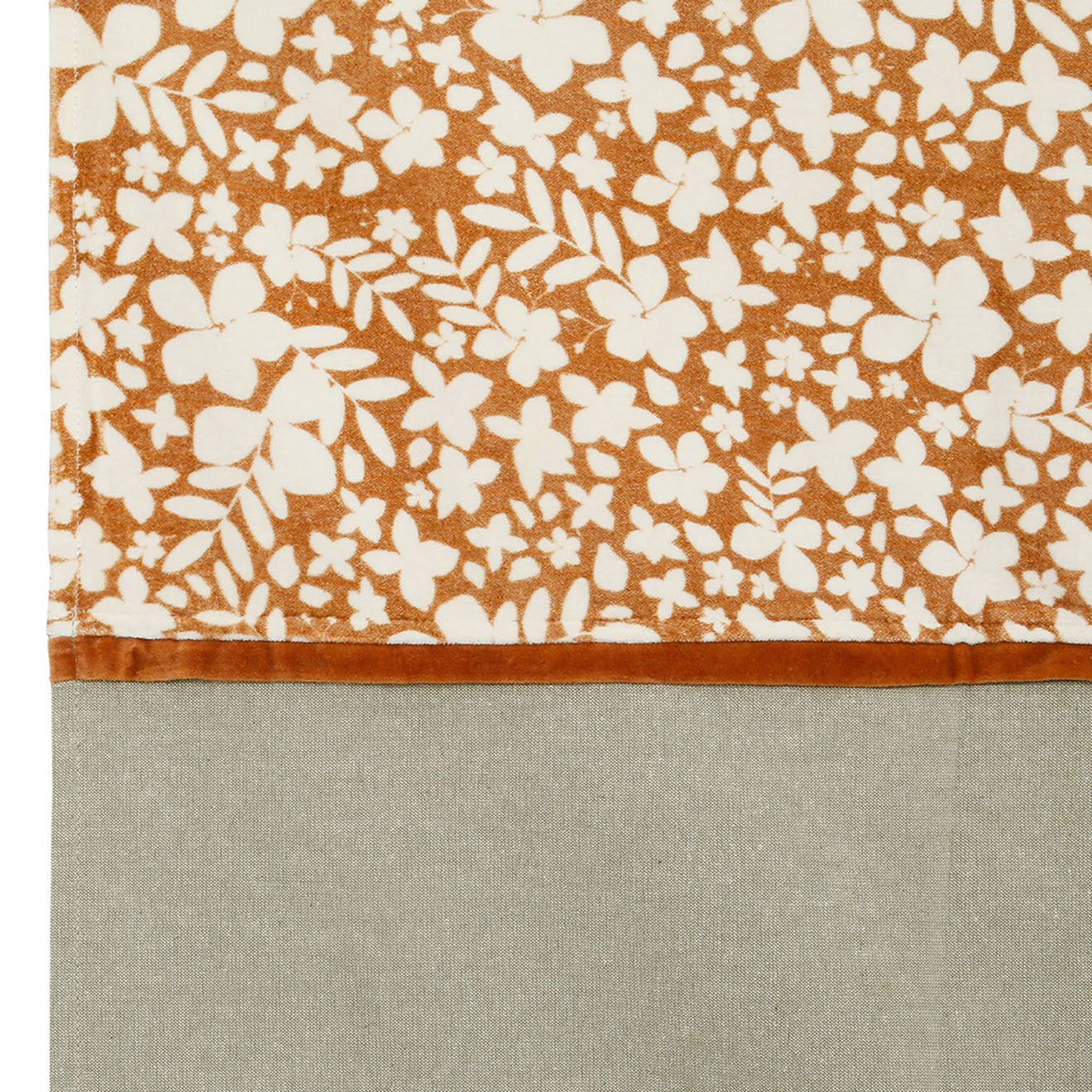 Comptoir de Famille Rideau en Velours Fleurise terracotta - 140x270 cm
