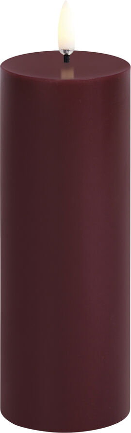 Uyuni LED pillar candle, Wine red, Smooth, 5,8x15,2 cm Wine red