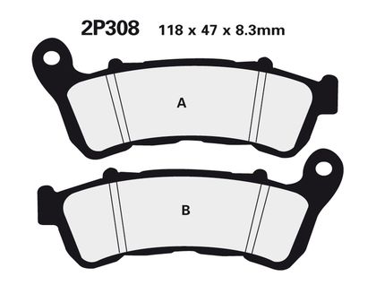 Plaquettes de freins Nissin route /Off-Road métal fritté - 2P-308ST