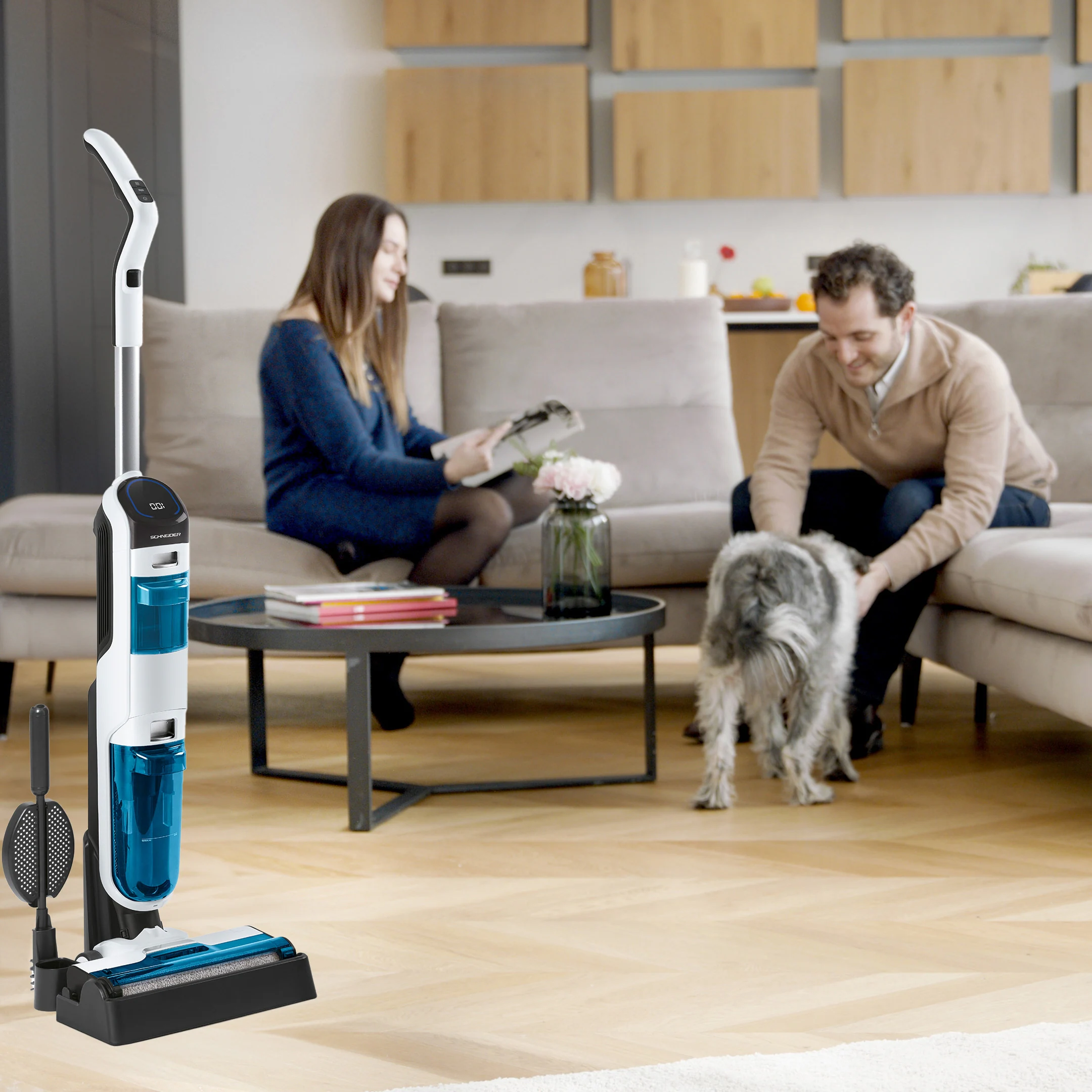 Schneider Akku Staubsauger und Wischer SCVCO2350DE weiß