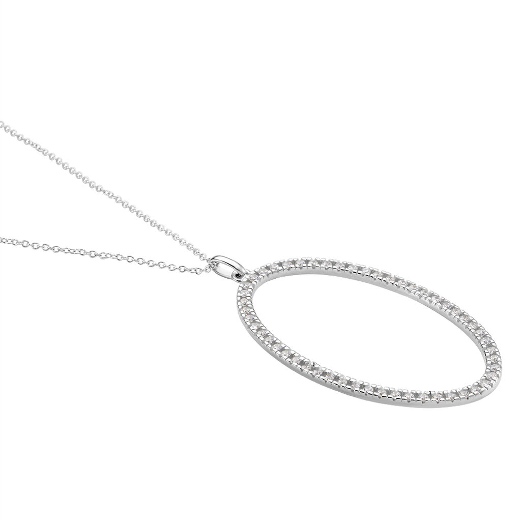 Collier Sautoir Argent Georgy Oxydes De Zirconium