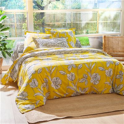 Linge de lit motif grandes fleurs