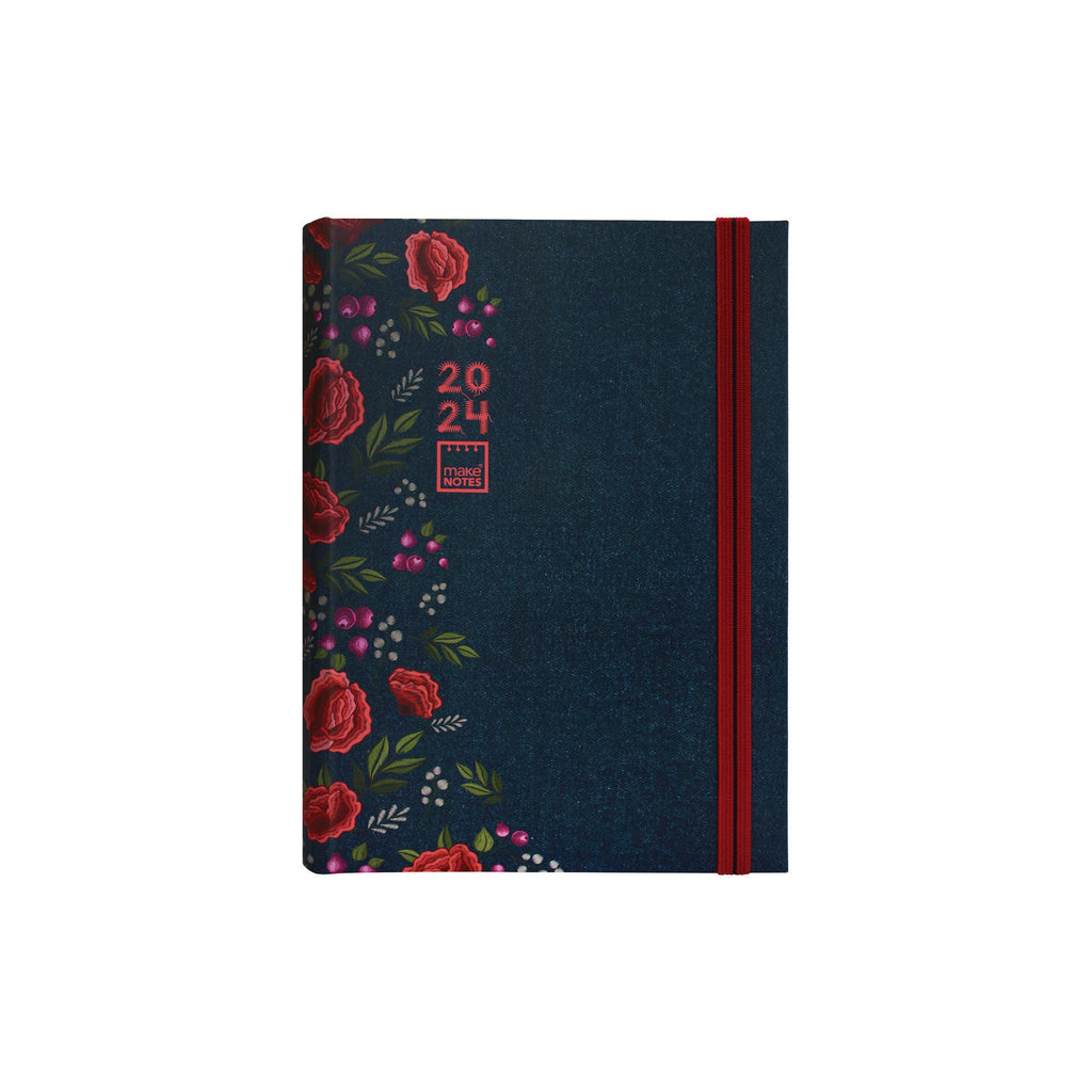 Agenda A5 2024 Semanal com Elástico Indigo Make Notes