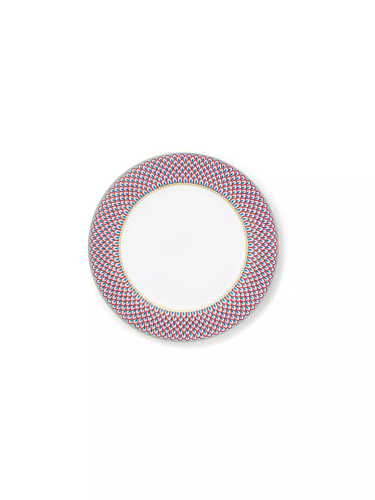 PIP STUDIO Speiseteller 26,5cm FLOWER FESTIVAL Red Light Blue hellblau
