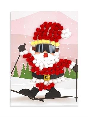 KIT TABLEAU POMPONS PERE NOEL 15X21CM
