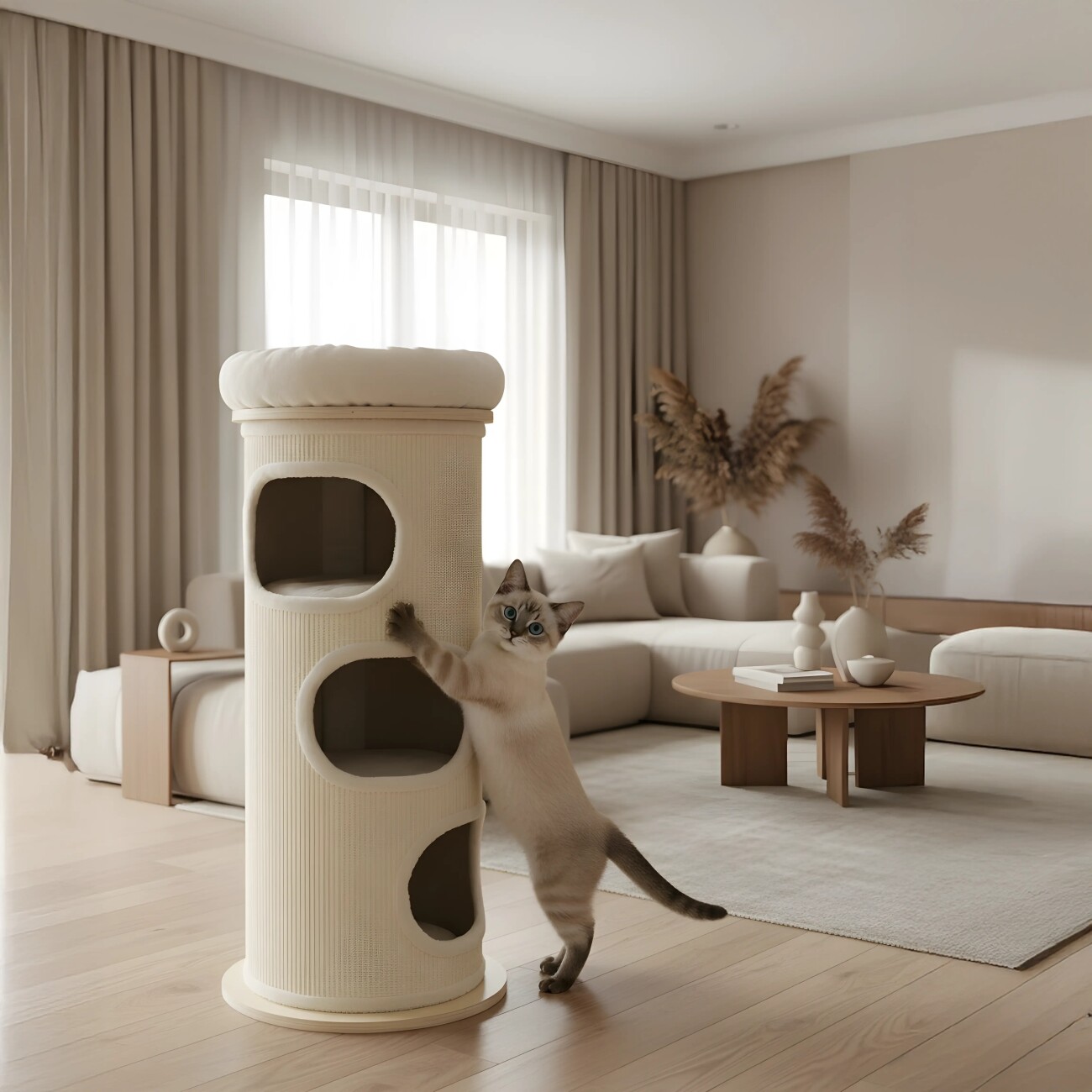 PetRhein Kratztonne Bamboo Tower
