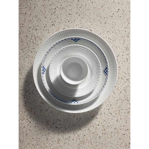 Royal Copenhagen Hvid Riflet Sukkerskål, Ø8,5 cm