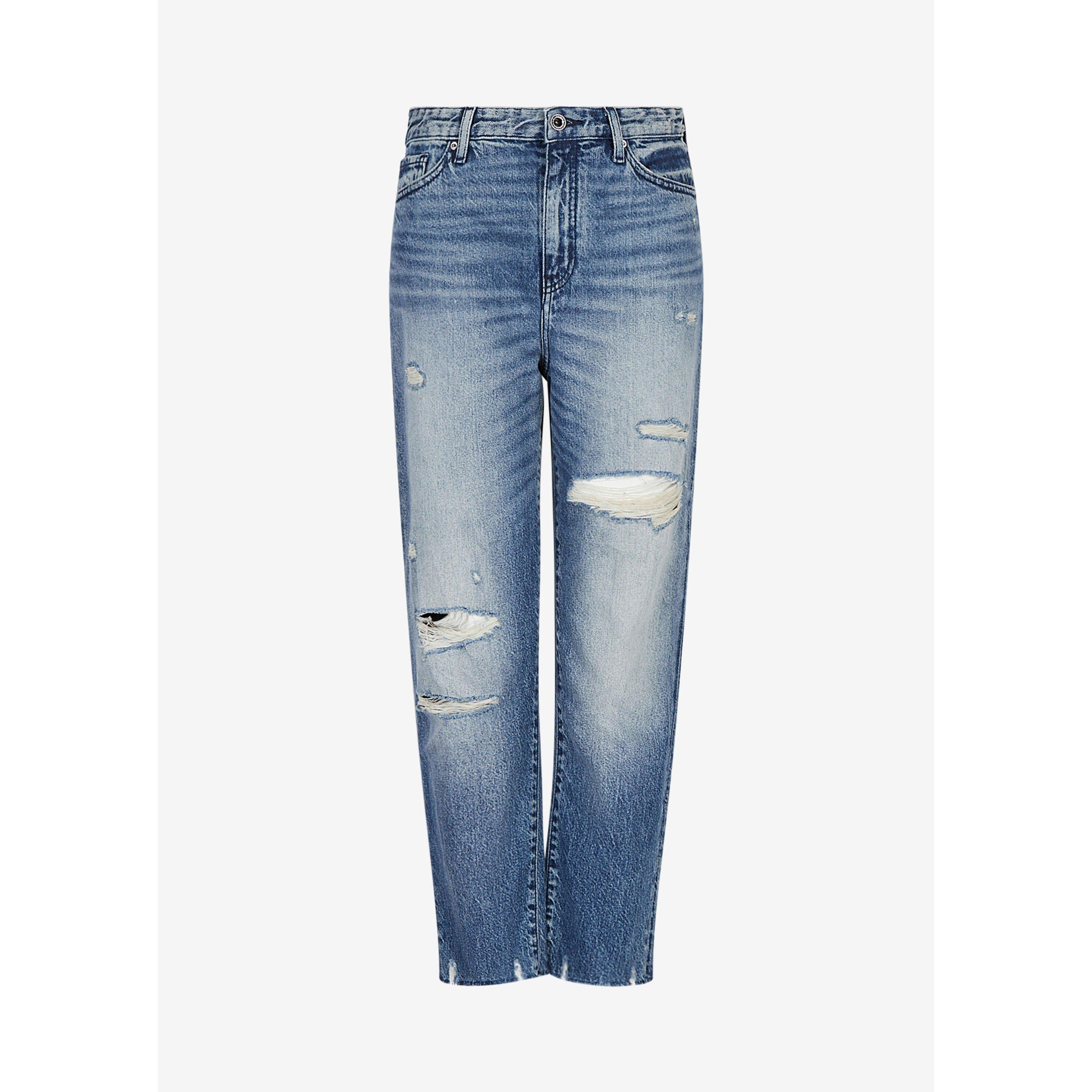 Armani Exchange Distressed Straight Jeans