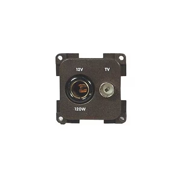 Inprojal System 10.000 Kombi Steckdose 12V mit TV brown male rest