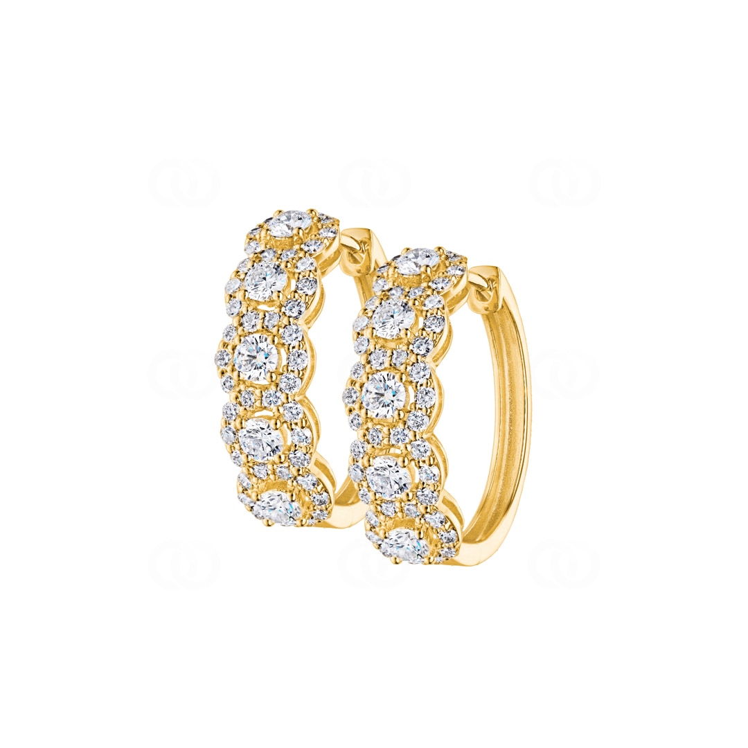 2.00 Karat Diamant-Kreolen 750/18 K Gelbgold Ø 22mm