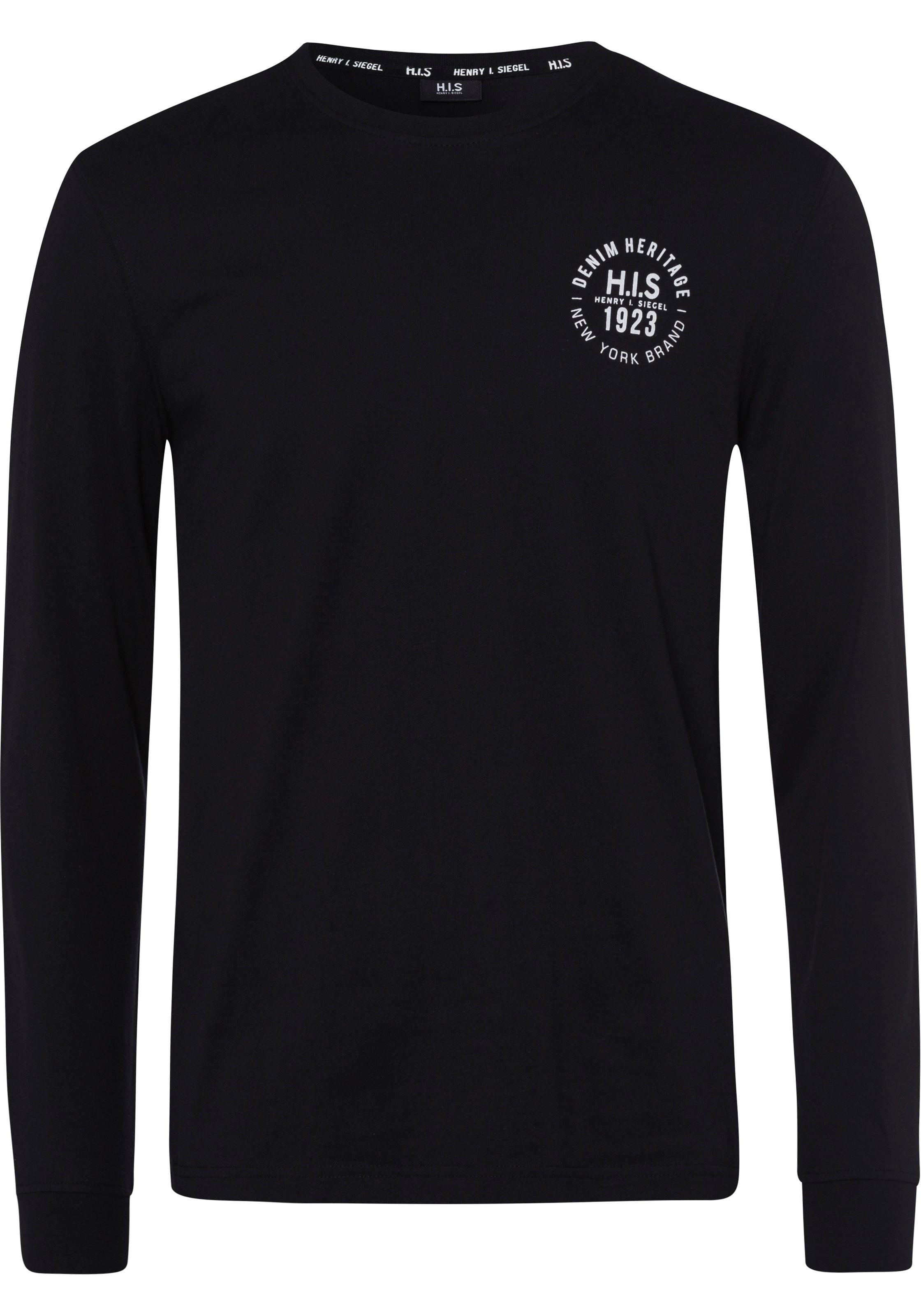 H.I.S Langarmshirt, 2 Stk. Langarm,  bedruckt,  Rundhalsausschnitt,  aus 100% Baumwolle