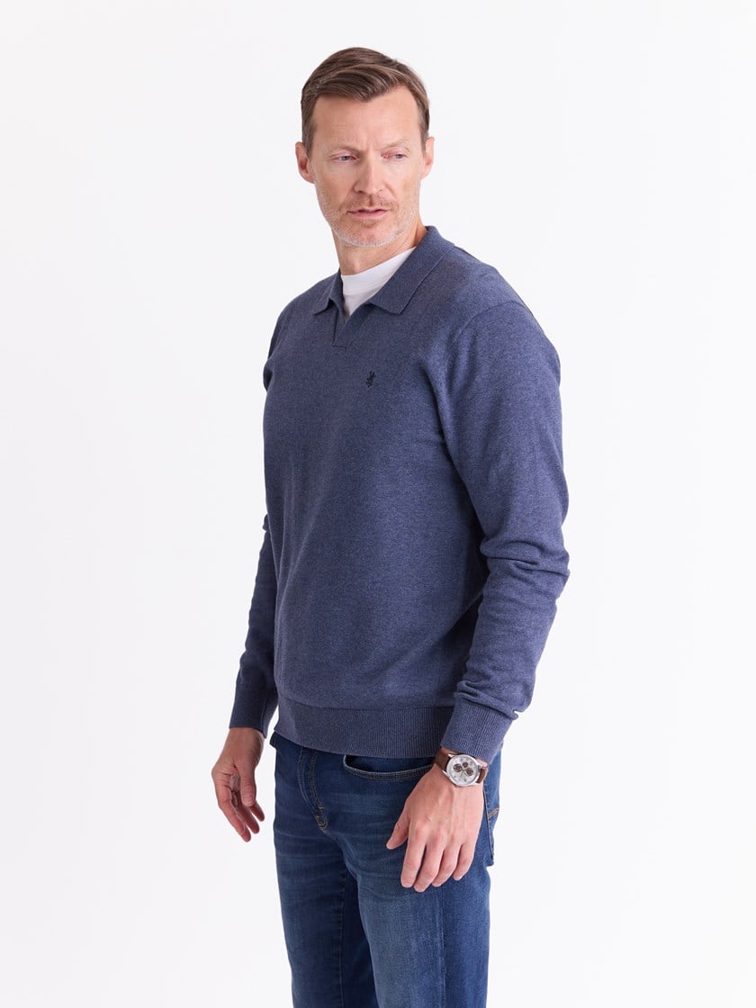 Brage polo genser Dark Denim