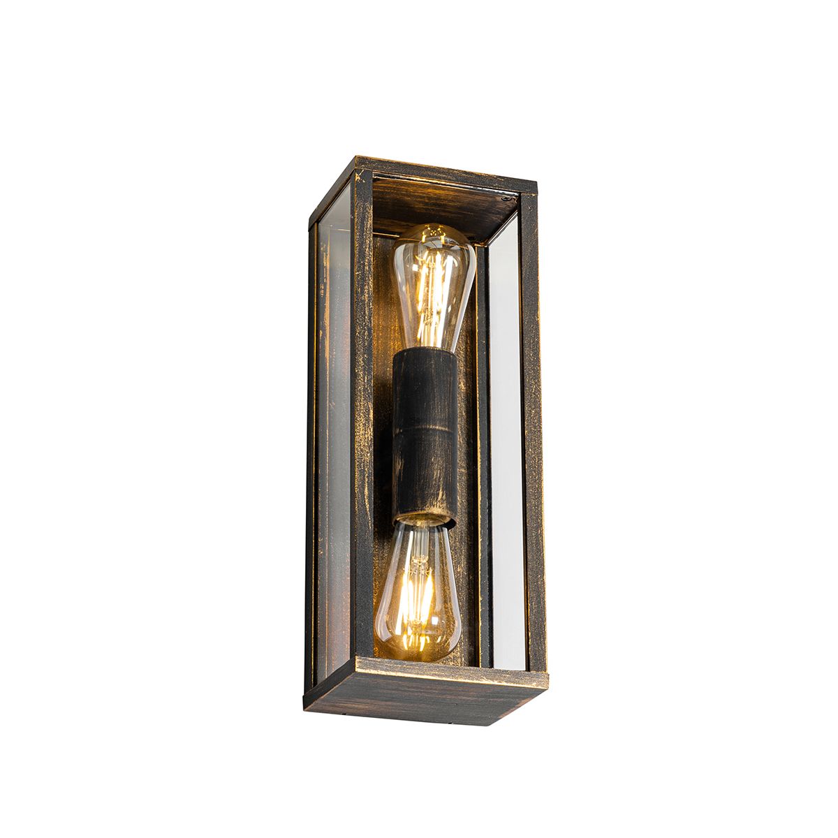 Vintage wandlamp antiek goud 38 cm 2-lichts IP44 - Charlois