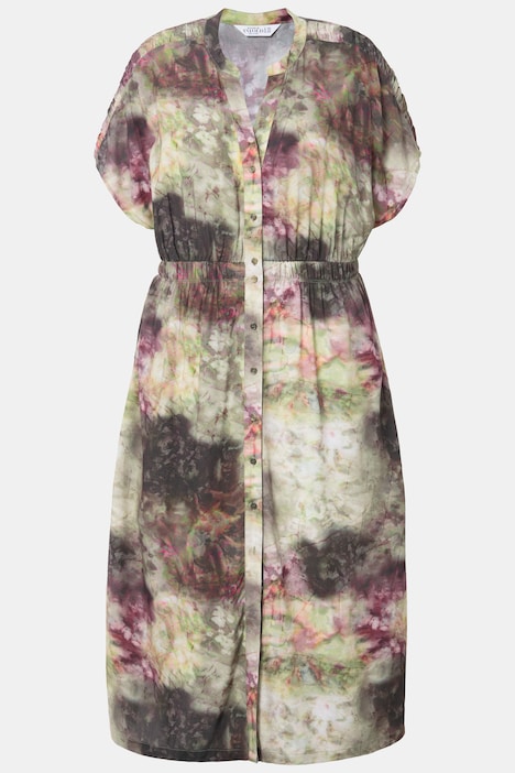 Maxikleid, oversized, Marmor-Muster